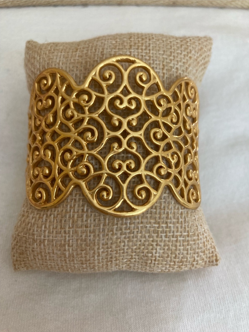 Open Designed Filigree Bold Cuff Bracelet